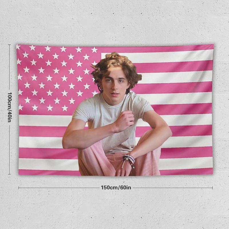 American Timothee Flag Tapestry Chalamet Poster Suitable for College Dormitories, Bridal Chambers, Living Rooms, Dormitories, Background Decorations, National Flag Gifts Merch