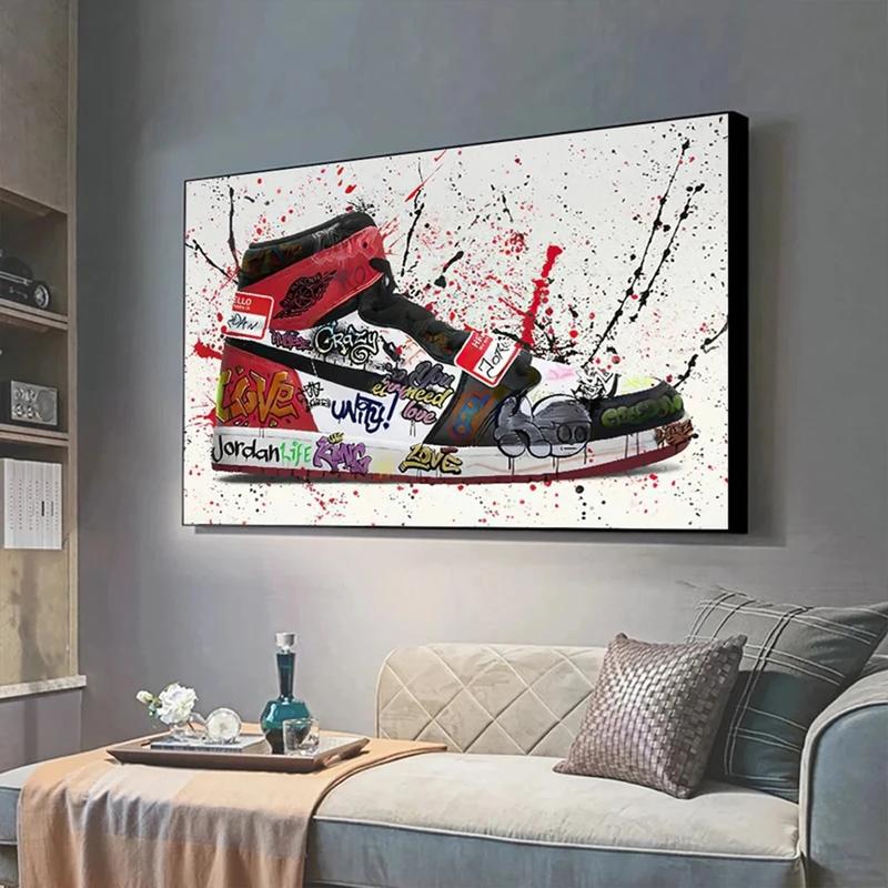 Abstract Sneakers Shoes Graffiti Fashion Sports Shoes Home Decor Poster