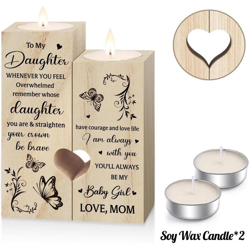 Daughter Gifts for Mothers Day - To My Daughter Candle Holders, Daughter Gifts from Mom, Birthday Gifts for Daughter, Idea Daughter Gifts for Christmas Mother's Day Graduation Wedding Gifts