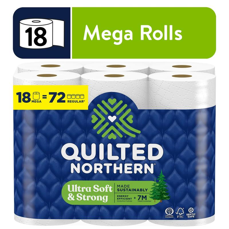 Quilted Northern Ultra Soft and Strong 2-Ply Toilet Paper, 18 Mega Rolls