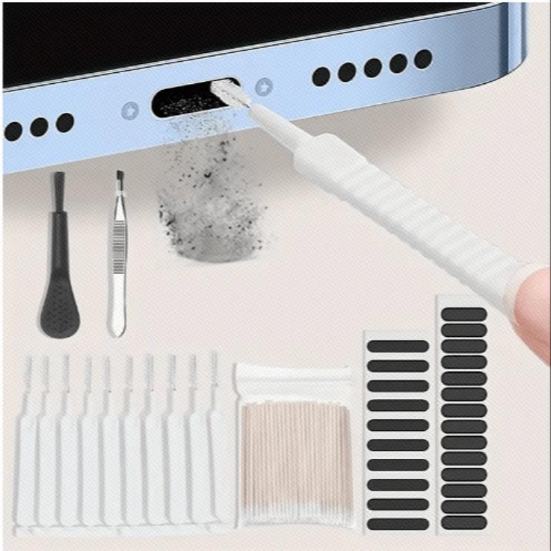 Universal Mobile Phone Cleaning Brush, Speaker Port Dust Mesh Dust Removal Cleaner Tool Kit, Phone Cleaning Accessories for Most Phones