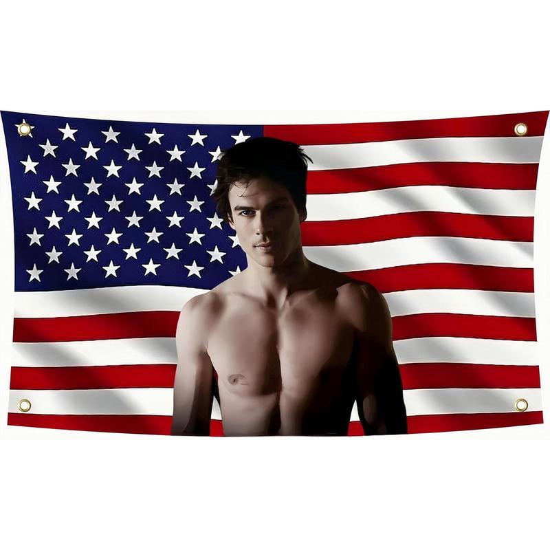 Art Tapestry Damon Wall Hanging Salvatore Flag Ian Tapestry Poster for College Dorm Cave Bedroom Living Room Office Party Decoration merch Somerhalder Fan Gift 36