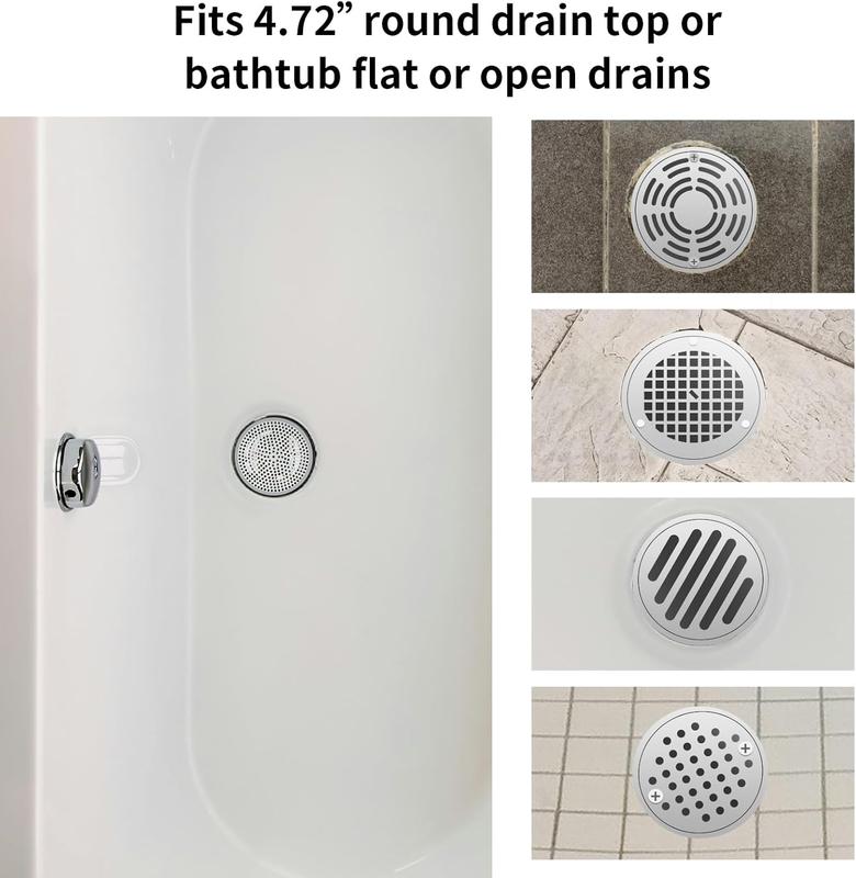 Shower Drain Hair Catcher - 2 count 4.72 Shower Stall Sink Drain Cover Strainer, Stainless Steel Bathtub Hair  Stopper, Bathroom Floor Drain Hair Filter Screen Protector with Silicone Rim