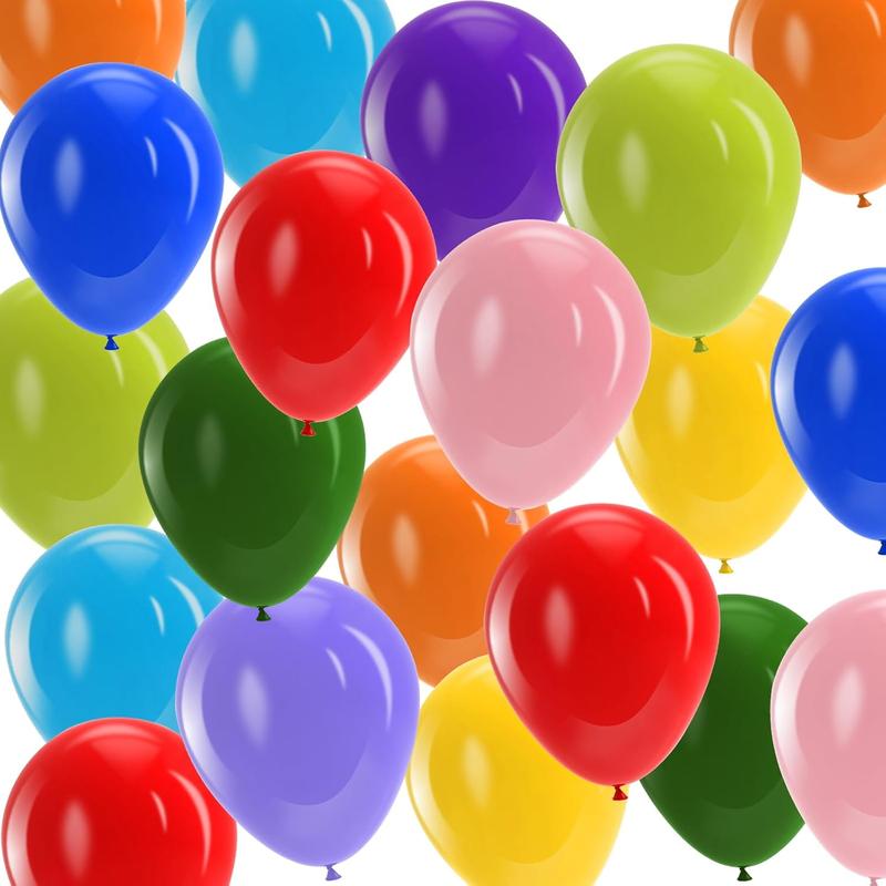 100 PCS 12 - inch Assorted Rainbow Latex Balloons in Colorful & Bright Hues: Perfect for Birthday and Wedding Party Decorations