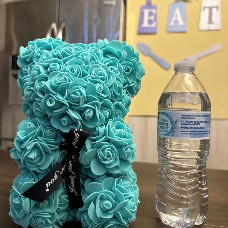 Teal Rose Teddy Bear