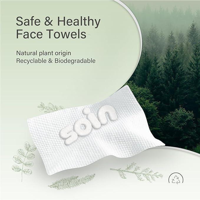 Unifree Face Clean Towels, 100% Plant Fiber & Biodegradable, Ultra Soft & Thick, Large 7.9'' x 7.9'', 240-960 Ct, 4 8 16 Boxes, Disposable, Unisex, Superabsorbent, Towel, Washcloth cleaning towel Natural Disposable soft dry facial towel Sheet