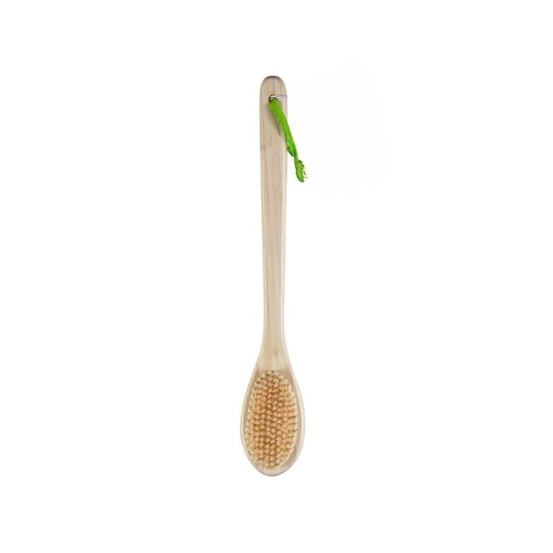 Bristle Bath Brush, Shower Body Brush with Gentle, Stiff Bristles, Long Bamboo Handle, Gently Exfoliating for Back & Body, Stimulates Blood Circulation,  1 Count(Creative Life Pavilion) Accessories