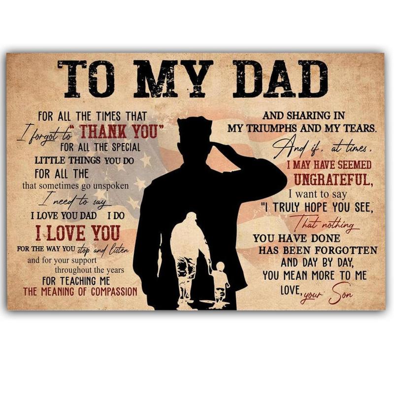 To My Dad Poster No Frame, Military Son Gift For Dad, Father's Day Gift, Army Dad Gift, Dad Gifts