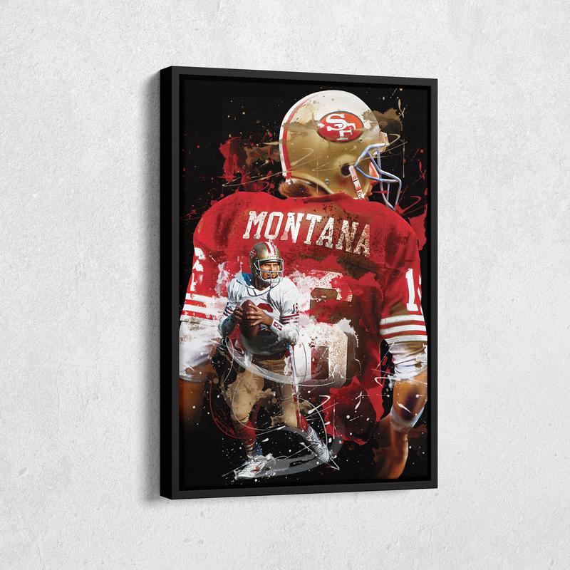 Joe Montana Poster San Francisco 49ers NFL Artwork UnFramed Wall Art Print Home Decor