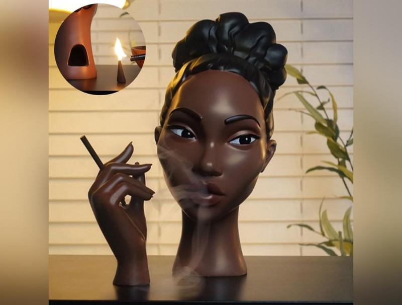 Solange Head Incense Holder for Black Women - Premium Quality Resin Materials