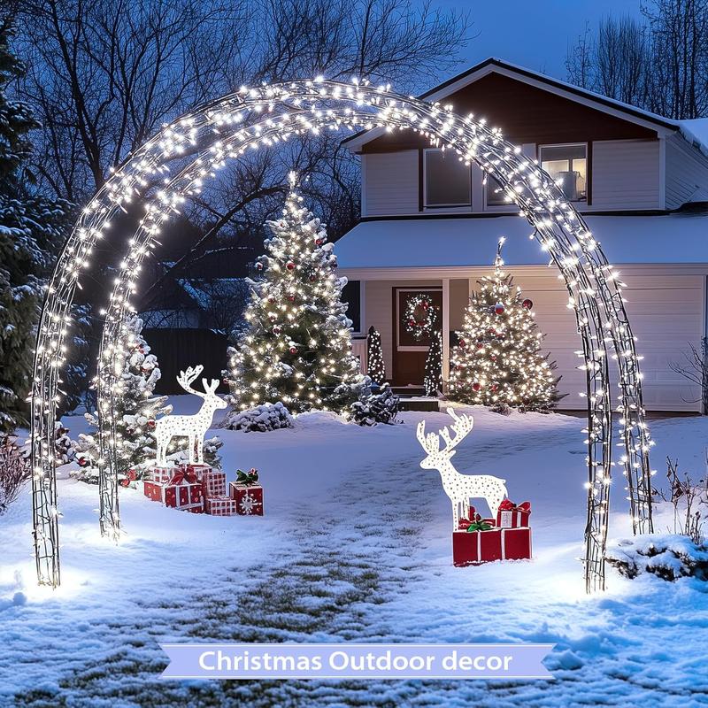 2 Pack Solar Christmas Lights Outdoor Waterproof, Total 400 LED 151FT Solar String Lights for Outside, 8 Modes White Solar Lights for Patio Yard Tree Garden Christmas Decorations Ornaments