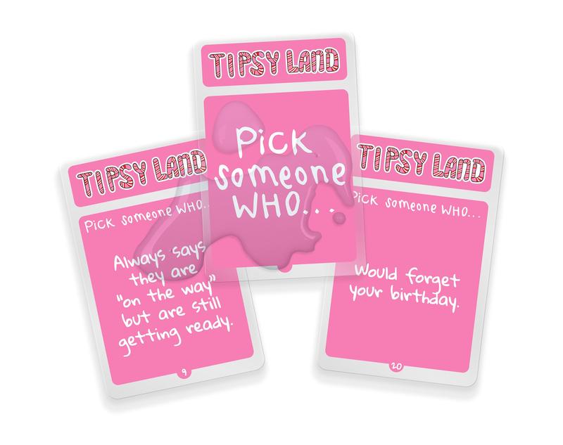 Tipsy Land Your New Favorite Party Board Game, More Than 75 Unique Spaces for Calling Out Friends, Silly Dares & Confessions, Mini Competitions