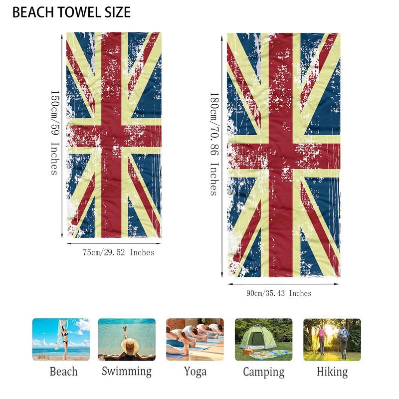 Star & Stripe Pattern Beach Towel, 1 Count Comfortable Foldable Soft Towel for Women & Men, Multifunctional Beach Towel, Mat for Swimming Pool, Travel Essentials