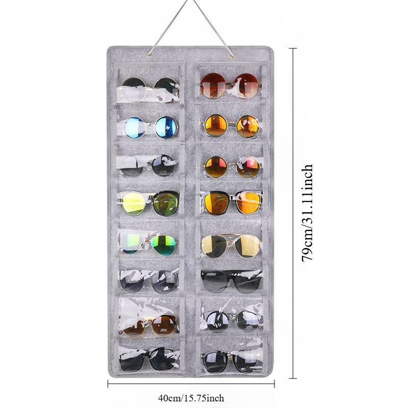 Wall Mounted Sunglasses Storage Bag, 1 Count Hanging Foldable Sunglasses Storage Bag, Glasses Storage Organizer for Home Office Dormitory