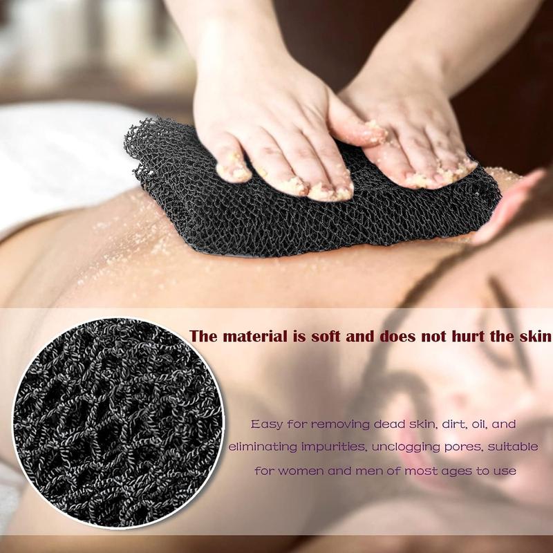 African Net Long Bath Net Sponge,Bathing Body Exfoliating Shower Body Back Scrubber Skin Smoother,Stretch Length to 66 INCH (Black) Accessories