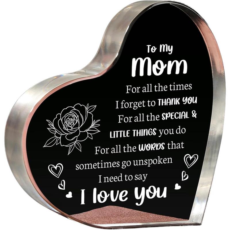 Gifts for Mom, Mom Christmas Gifts - Acrylic Keepsake 3.9x3.9 Inch - I Love You Mom Birthday Gifts from Son - Best Mothers Day Valentines Day Gifts for Mom