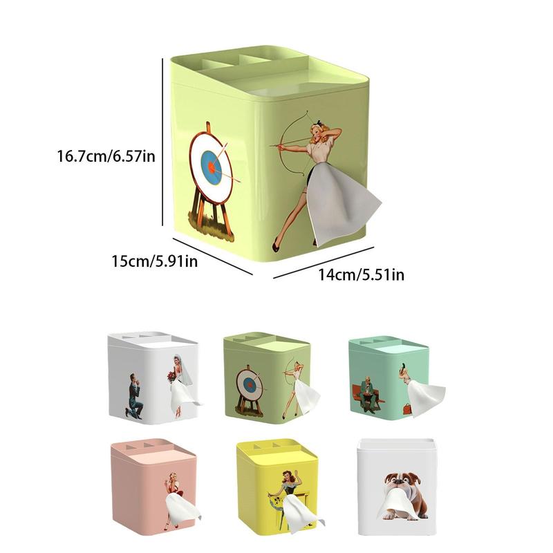 Creative Tissue Boxes Holder, Pulling Skirt Tissue Box, Lady Up Dress Design for Napkins, Office, Bedroom Rectangular Organiser Tissuebox Cover