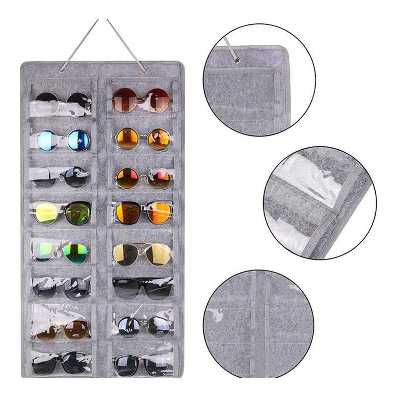 Wall Mounted Sunglasses Storage Bag, 1 Count Hanging Foldable Sunglasses Storage Bag, Glasses Storage Organizer for Home Office Dormitory