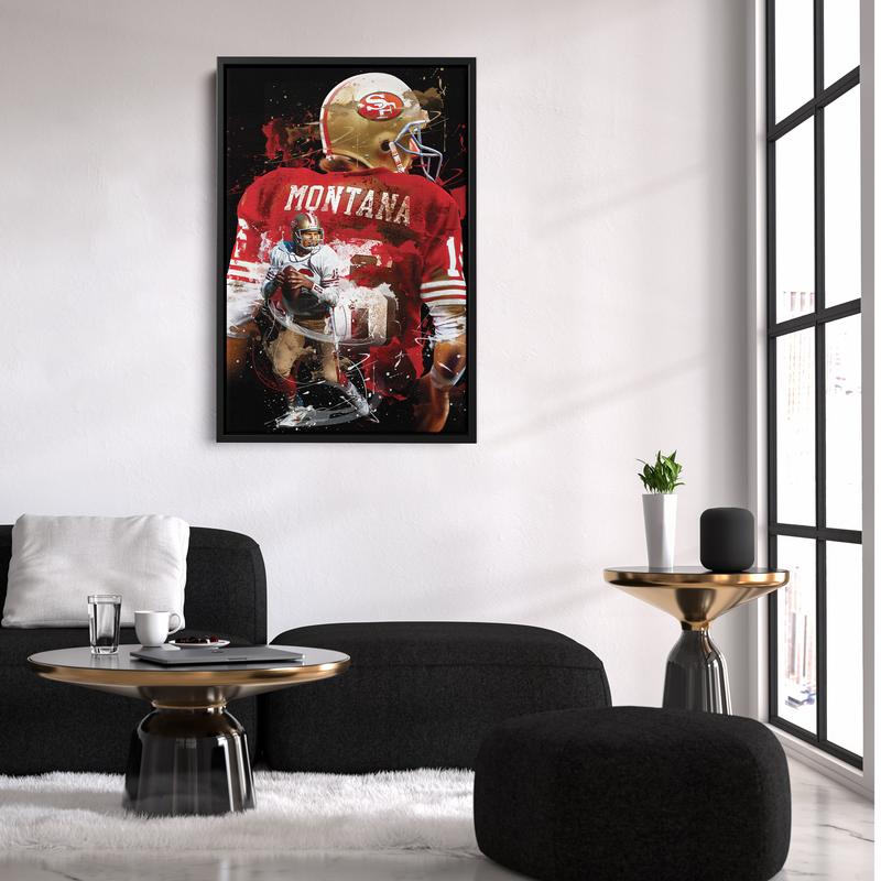 Joe Montana Poster San Francisco 49ers NFL Artwork UnFramed Wall Art Print Home Decor