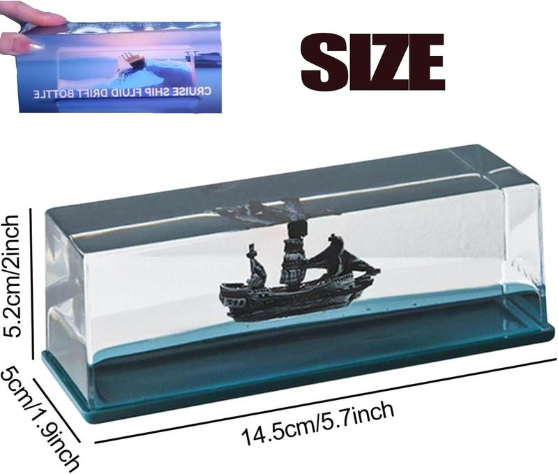 Ghost Ship Black Pearl in a Bottle - Premium Fluid Drift Bottle for Living Room Decor, Acrylic Floating Boat Gift with Enhanced Packaging and Superior Quality! Perfect for Selected Gifts