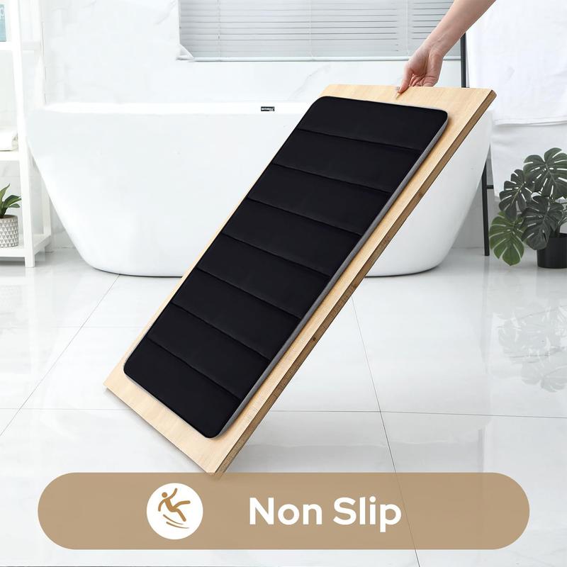 4 Pcs Memory Foam Bath Mat Toilet Mats Bathroom Rugs Soft Comfortable Bathroom Rugs Water Absorption Non Slip Thick Machine Washable Easier To Dry Santa Claus