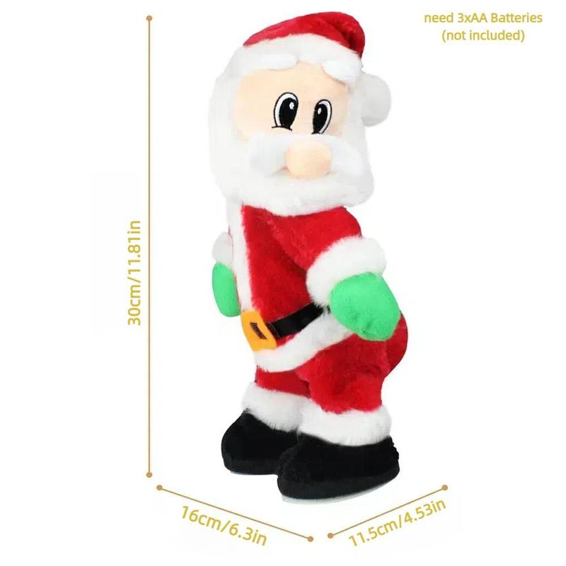 Electric Santa Claus Toy, 1 Count Creative Battery Powered Dancing Santa Claus Plush Toy Excluded Battery, Christmas Decoration for Home Party Festival