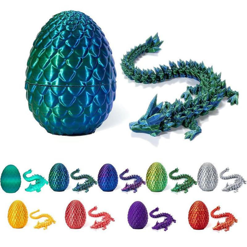 3D Dragon Egg Ornament, 1 Count Festival Laser Engraving Dinosaur Design Desktop Decoration, Home Decor for Living Room Bedroom Office School Dormitory