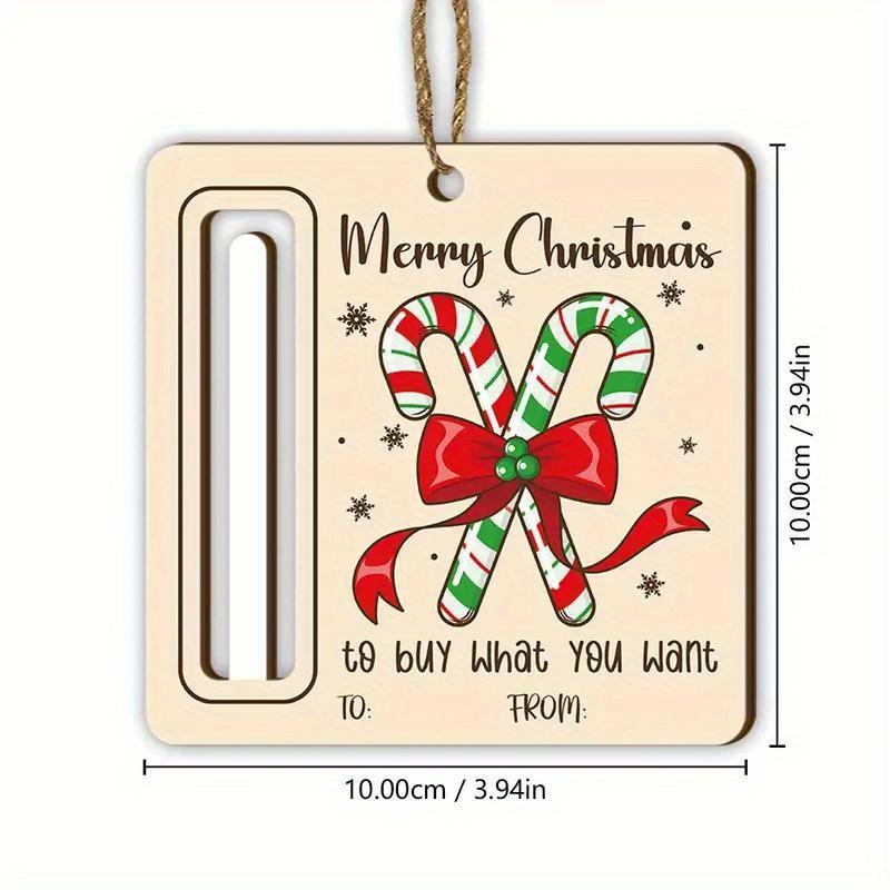 Candy Cane Design Money Holder Ornament, 1 Count Merry Christmas Money Holder Decoration, Christmas Tree Hanging Decor for Home Office for Holiday Party