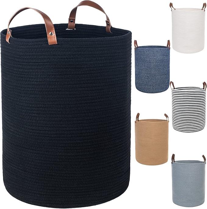 80L Extra Large Storage Basket with Handles, Cotton Rope Woven Storage Bin, XXXL Basket for Clothes and Toys  Laundry Hamper Organiser