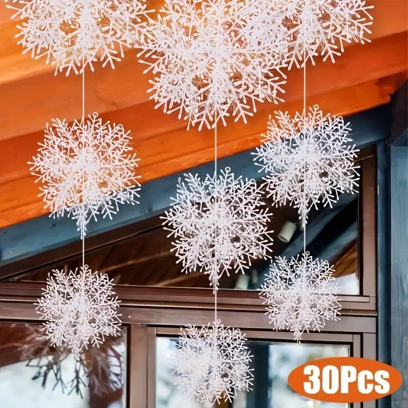 Christmas Snowflake Design Hanging Ornament, 30pcs set Snowflake Pendant, Festive & Party Supplies for Home Party Decoration