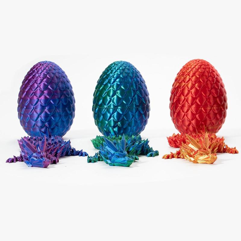 3D Dragon Egg Ornament, 1 Count Festival Laser Engraving Dinosaur Design Desktop Decoration, Home Decor for Living Room Bedroom Office School Dormitory