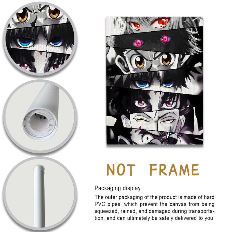 Anime Figure Eye Pattern Unframed Painting, 1 Count Modern Wall Art Poster, Wall Art Decor for Home Living Room Bedroom Office School