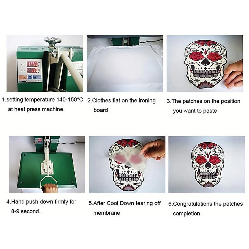 Cartoon Dinosaur Pattern Heat Transfer Sticker, 4pcs Funny Iron on Decal, Iron on Transfer Patch for T-shirt, Cap & Bag