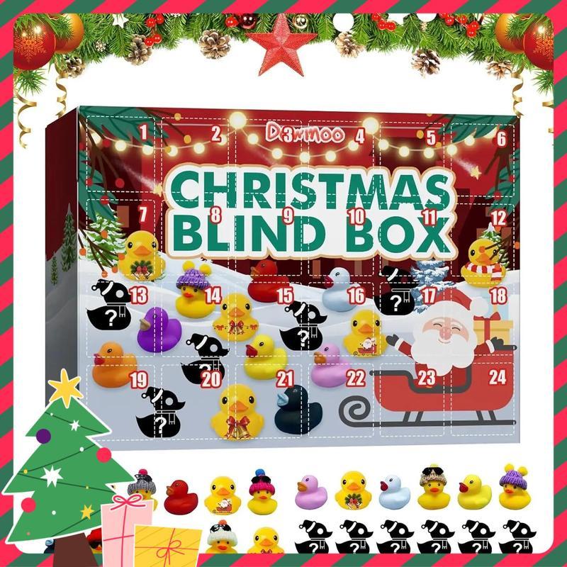 Christmas Blind Box, 1 Box Random Mini Duck Design Blind Box, Party Gift Set for Friends, Party Favors for Christmas, Party Supplies, Christmas Advent Calendar