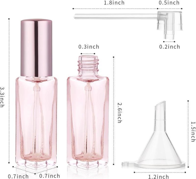 Glass Travel Perfume Bottle Refillable, 10ml Perfume Travel Refillable Bottles, Pocket Perfume Spray Bottle Atomizer for Travel, 4 count Refillable Perfume Bottle for Travel Gift Dispenser