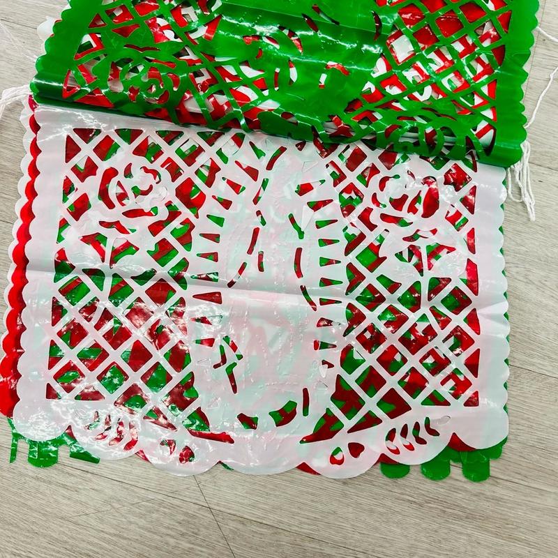 Virgen  de Guadalupe  papel picado mexican banners plastic