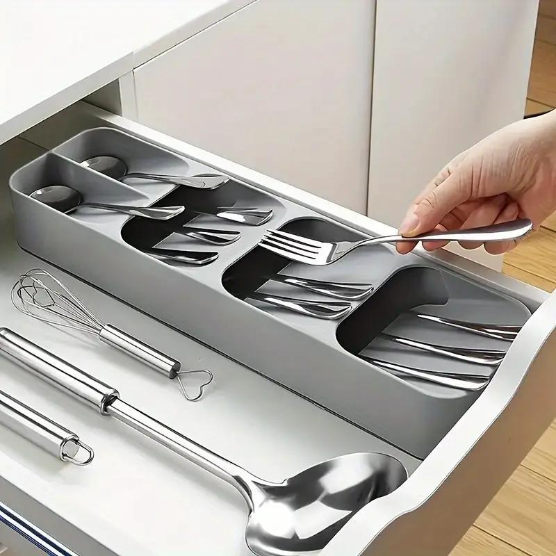 Kitchen Utensil Storage Holder, 1 Count Multifunctional Cutlery Storage Box, Cutlery Divider Storage Box, Kitchen Storage Box, Kitchen Accessories