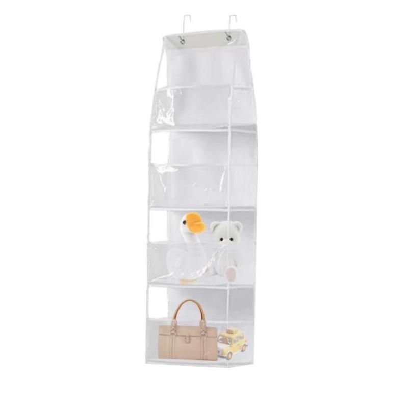 Over The Door Hanging Storage Rack, 1 Count 4 6-pocket Hanging Pantry Organizer, Large Capacity Storage Organizer for Closet, Bedroom, Bathroom, Room Accessories