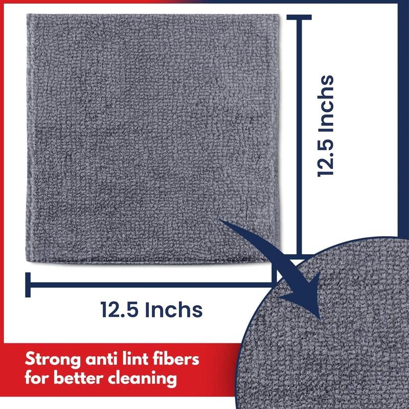 Microfiber Cleaning Cloth Grey - 12 Packs 12.6