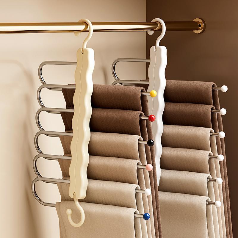 Foldable Pants Hanger, 1 Count Multi Layer Pants Hanger, Space Saving Multifunctional Storage Hangers for Home Closet