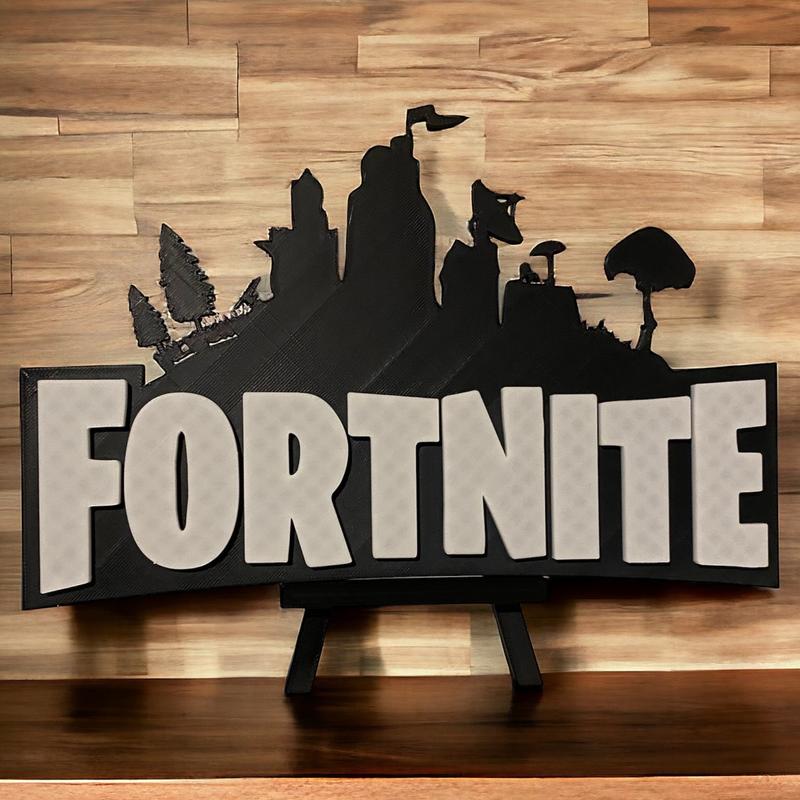 Fortnite logo plaque   sign 3D print