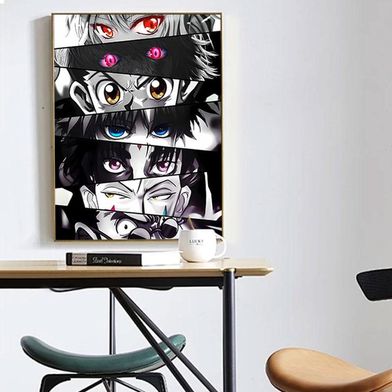 Anime Figure Eye Pattern Unframed Painting, 1 Count Modern Wall Art Poster, Wall Art Decor for Home Living Room Bedroom Office School