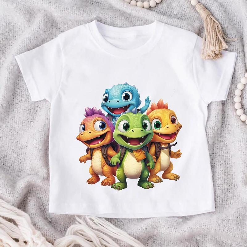 Cartoon Dinosaur Pattern Heat Transfer Sticker, 4pcs Funny Iron on Decal, Iron on Transfer Patch for T-shirt, Cap & Bag