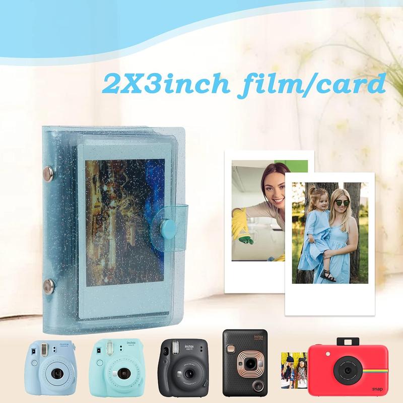 2Packs 36 Pockets 2x3 Small Photo Album for Fujifilm Instax Mini 12 11 9 8+ 8 7S 99 90 70 50S 40 26 25 Camera, Polaroid Snap, Z2300, SocialMatic Instant Cameras & Zip Instant Printer (blue)