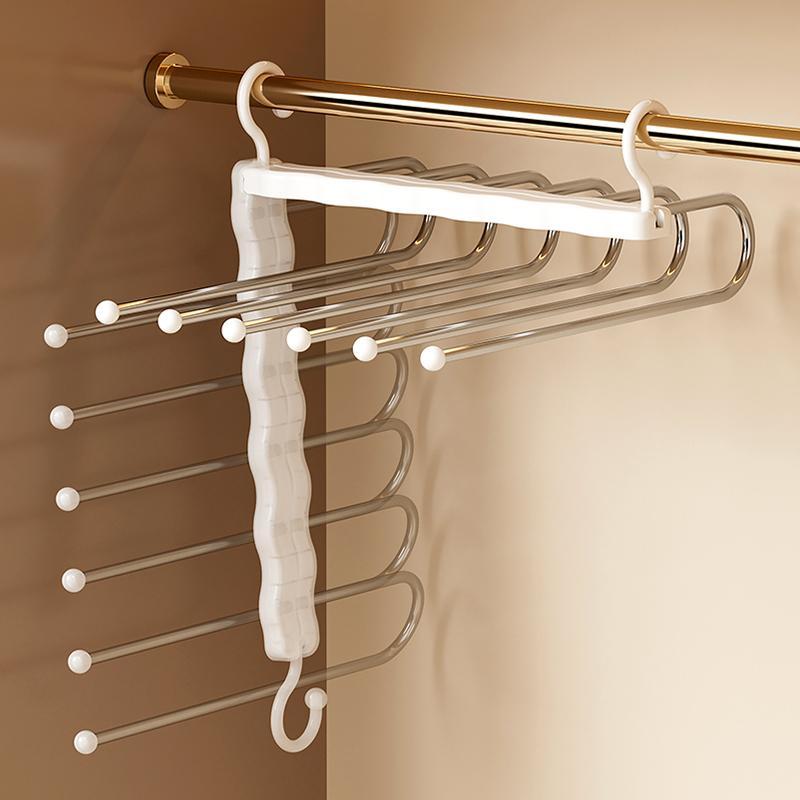 Foldable Pants Hanger, 1 Count Multi Layer Pants Hanger, Space Saving Multifunctional Storage Hangers for Home Closet