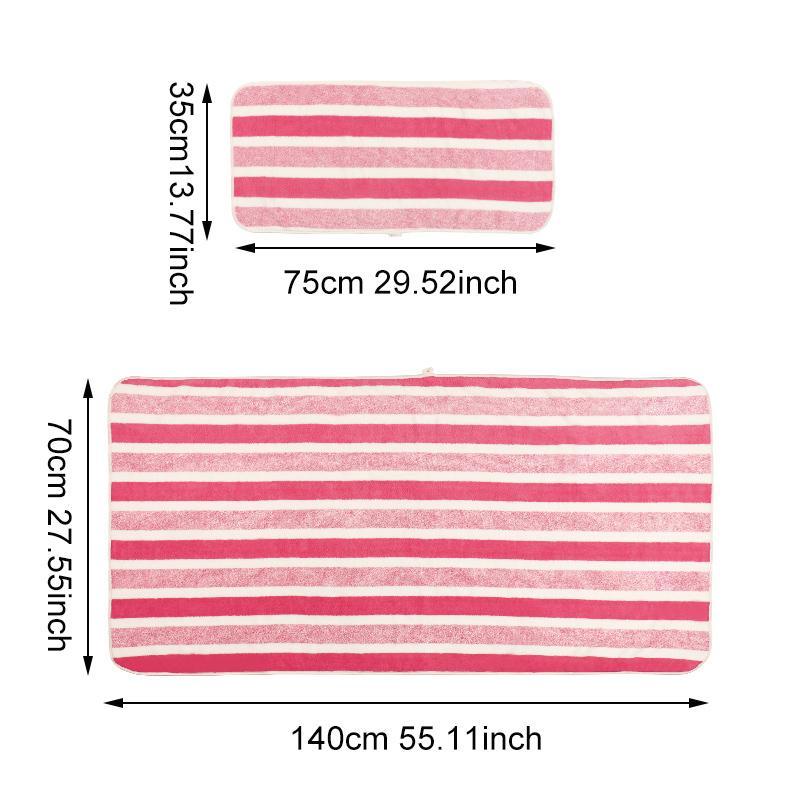 Striped Pattern Bath Towel Set, 2 Counts Soft Lightweight Quick-dry Bath Towel with Towel Set, Absorbent Bath Towel for Home Bathroom, Swimming Pool, Gym