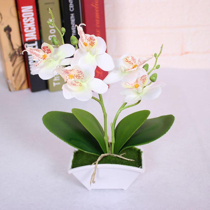 Artificial Butterfly Orchid Potted Plant, 1 Count Decorative Flowers & Plants for Home & Office Decor