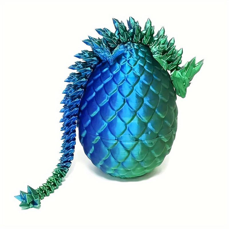 3D Dragon Egg Ornament, 1 Count Creative LaserEngraving Dinosaur with Egg Design Spring Toy,Desktop Decor for Home Office Dormitory Car School