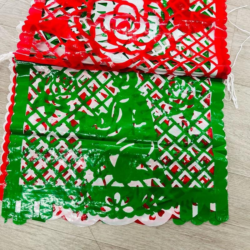 Virgen  de Guadalupe  papel picado mexican banners plastic