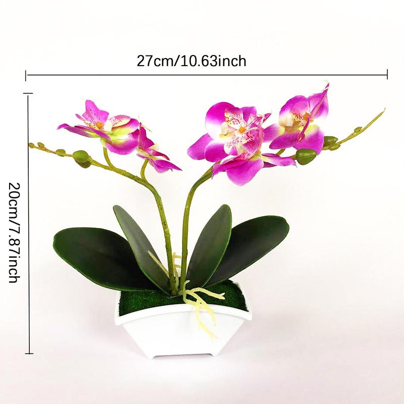 Artificial Butterfly Orchid Potted Plant, 1 Count Decorative Flowers & Plants for Home & Office Decor